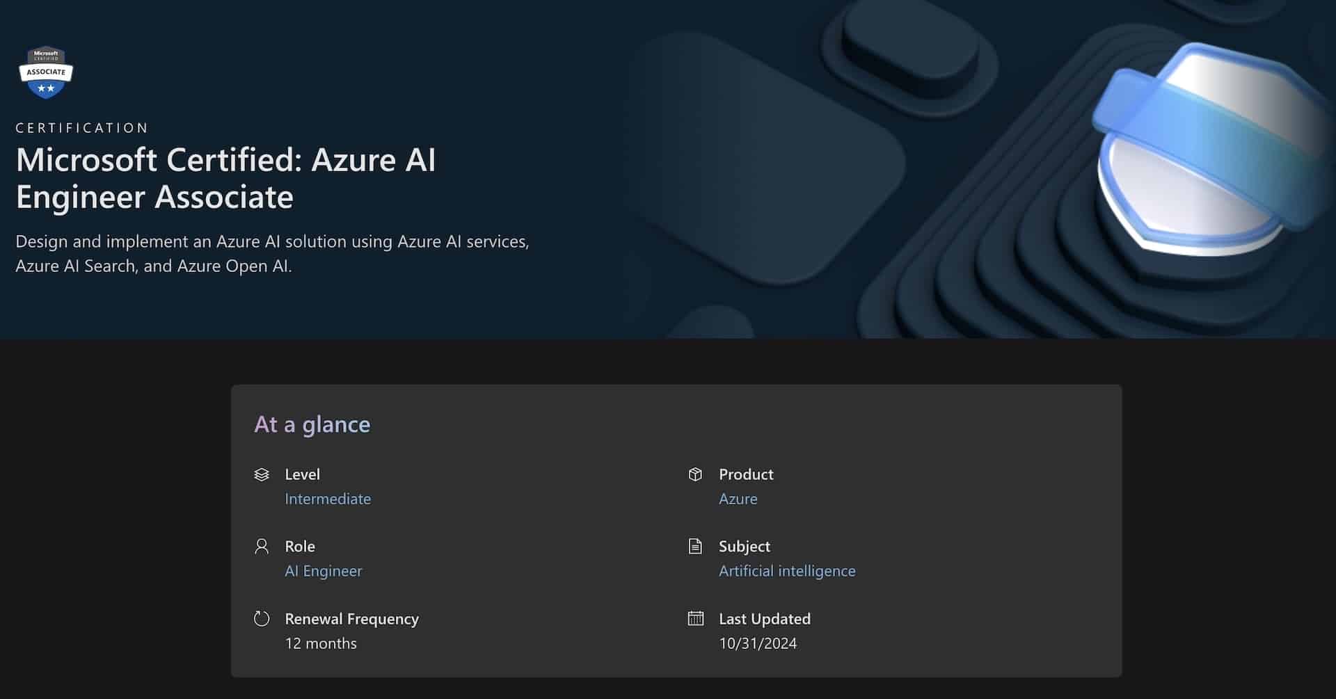 Microsoft Azure AI Architect Certificate 